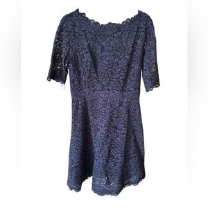 Teri Jon by Rickie freeman Elegant Lace Dress in Navy Blue size 10